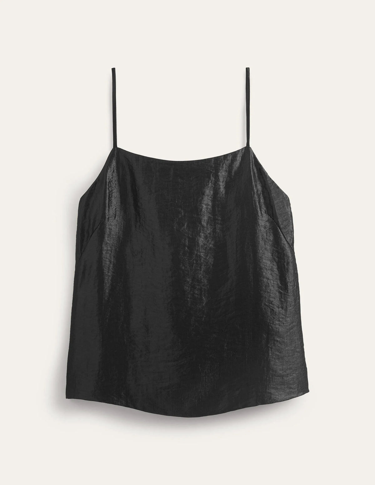 Longerline Satin Cami-Black