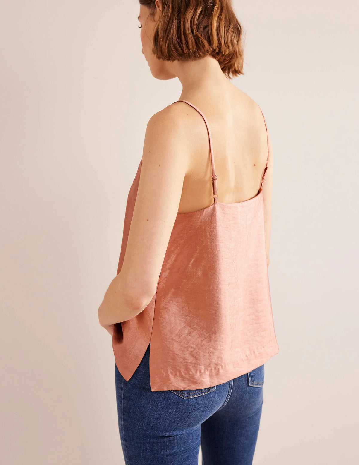 Longerline Satin Cami-Blush