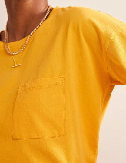 Oversized Washed T-Shirt-French Marigold