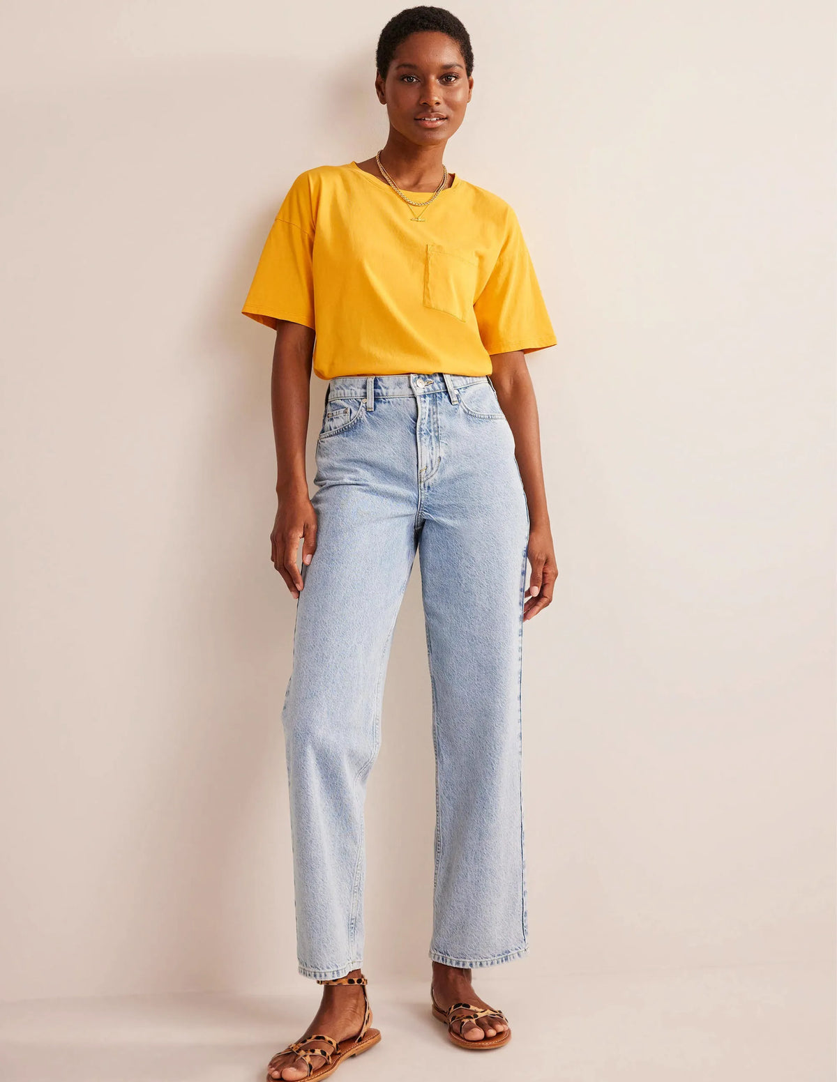Oversized Washed T-Shirt-French Marigold