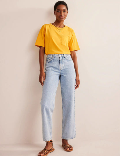 Oversized Washed T-Shirt-French Marigold