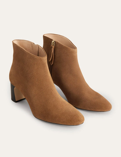 Suede Ankle Boots-Golden Brown