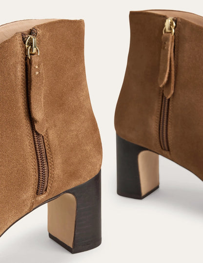 Suede Ankle Boots-Golden Brown