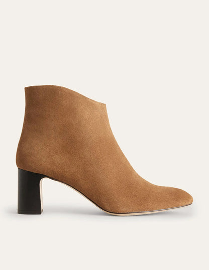 Suede Ankle Boots-Golden Brown