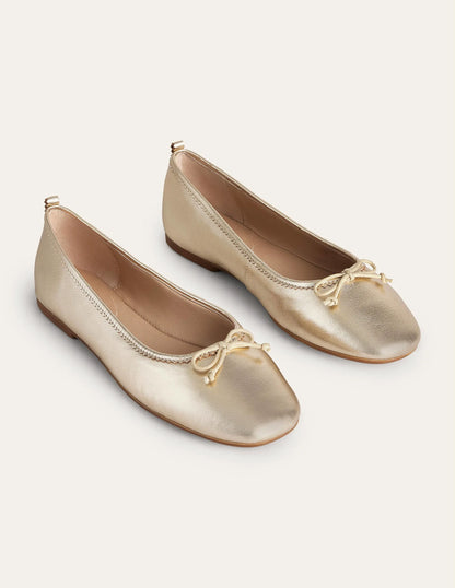 Kitty Flexi Sole Ballet Flats-Gold