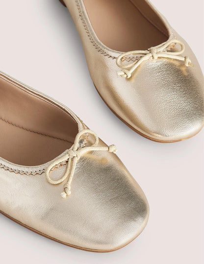 Kitty Flexi Sole Ballet Flats-Gold
