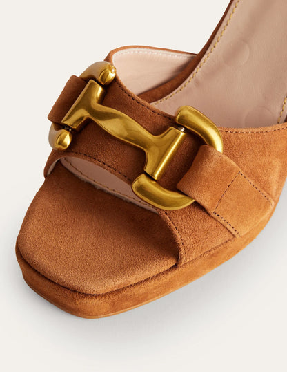 Snaffle Trim Platform Sandals-Ginger Snap