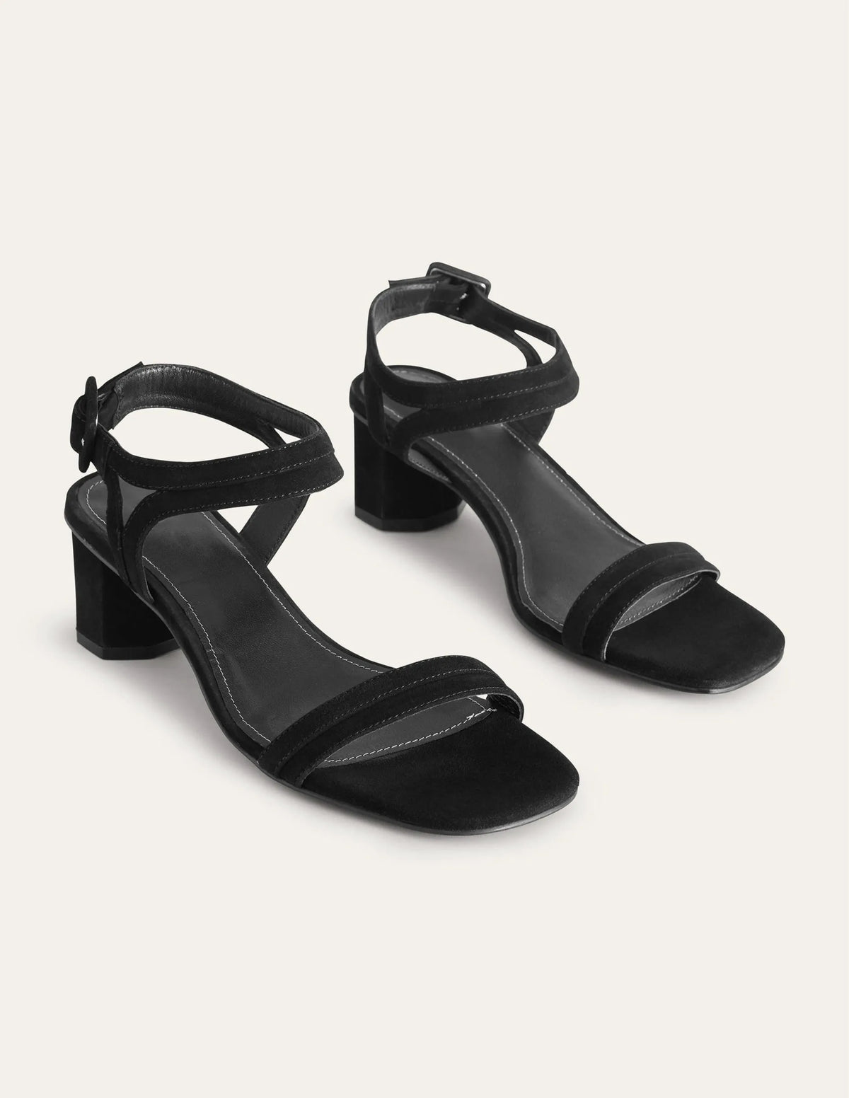 Block-Heel Sandals-Black