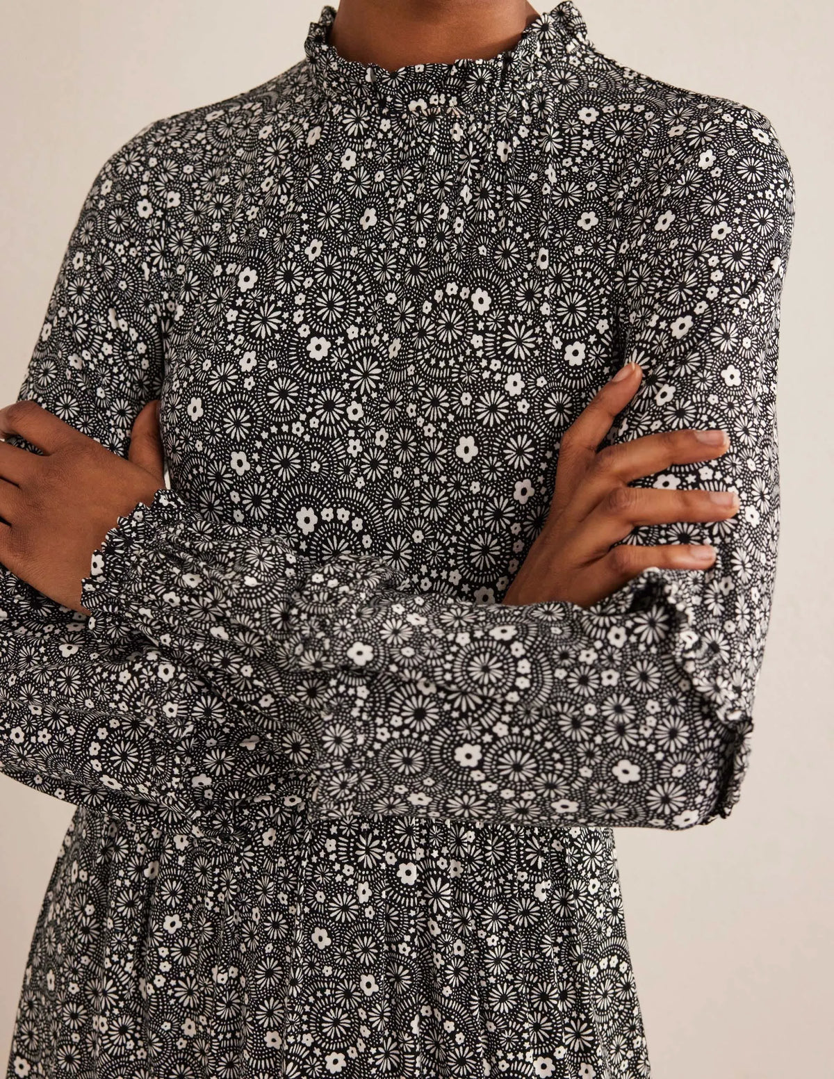 Tier Insert Midi Jersey Dress-Black, Dotty Daisy