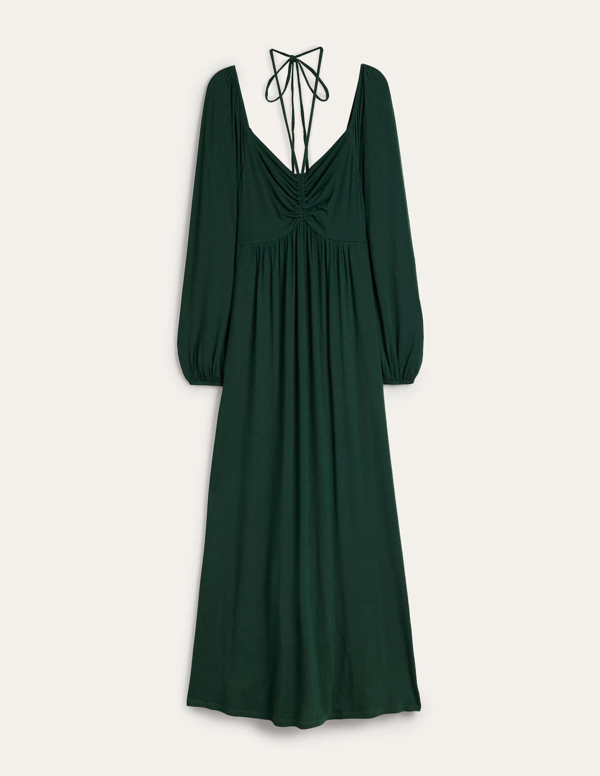 Tie Detail Jersey Maxi Dress-Cavolo Nero