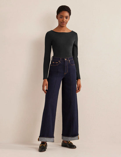 Essential Boatneck Top-Black