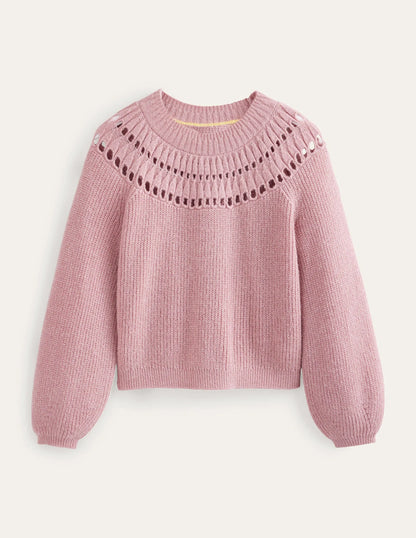 Fluffy Ruffle Sweater-Dahlia Pink