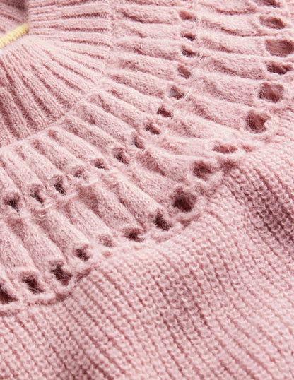 Fluffy Ruffle Sweater-Dahlia Pink