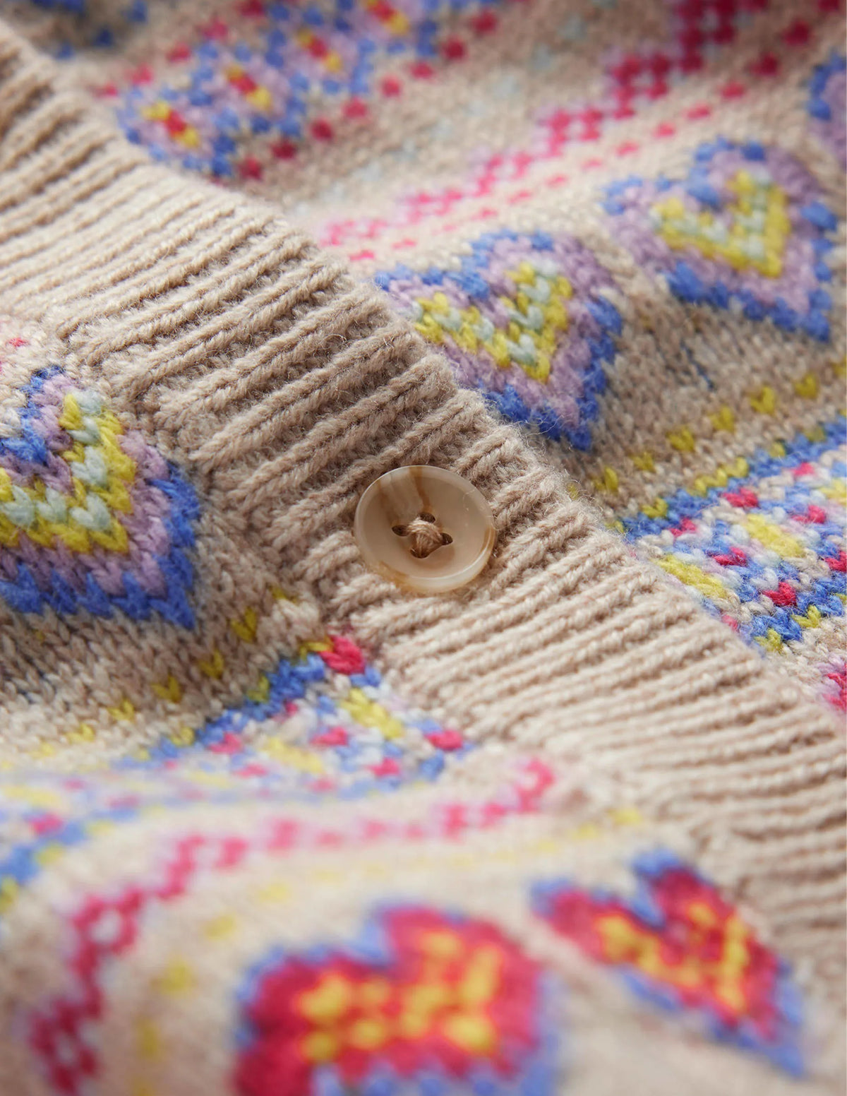 Eliza Heart Fair Isle Sweater-Chinchilla Melange Fair Isle