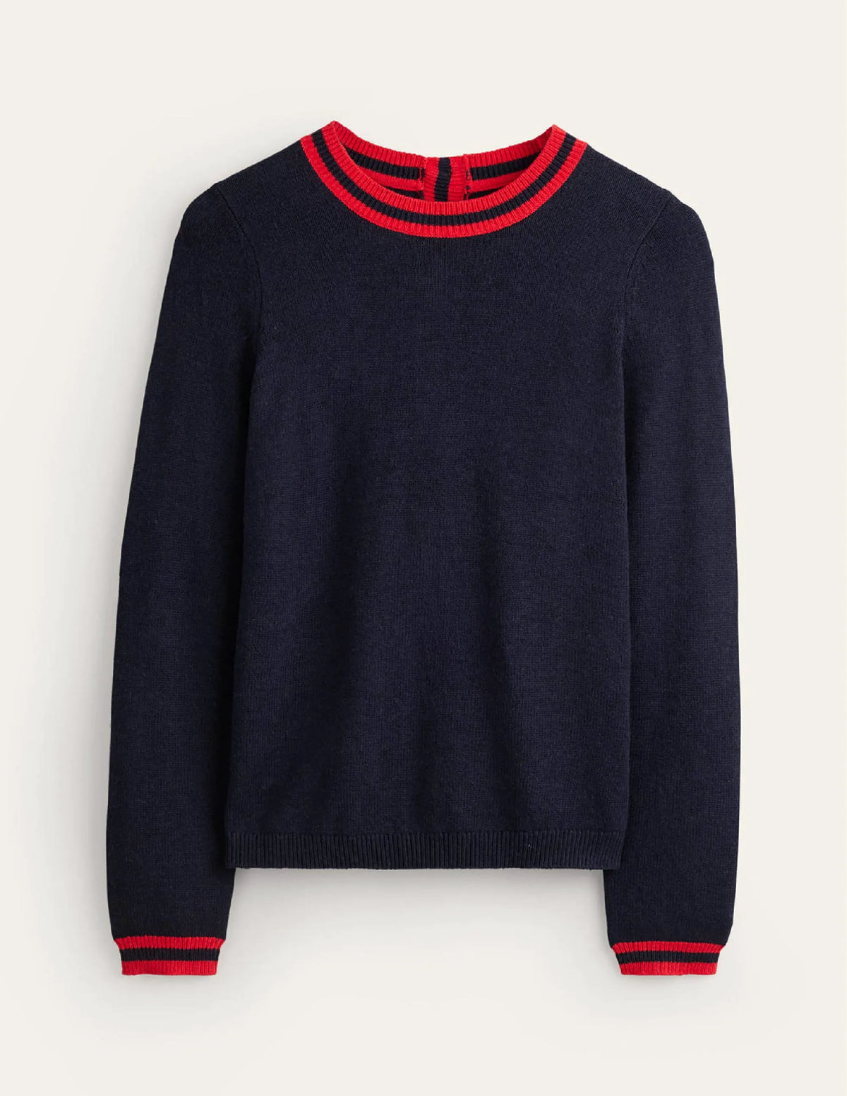 Cecily Button Back Sweater-Navy, Brand Stripe