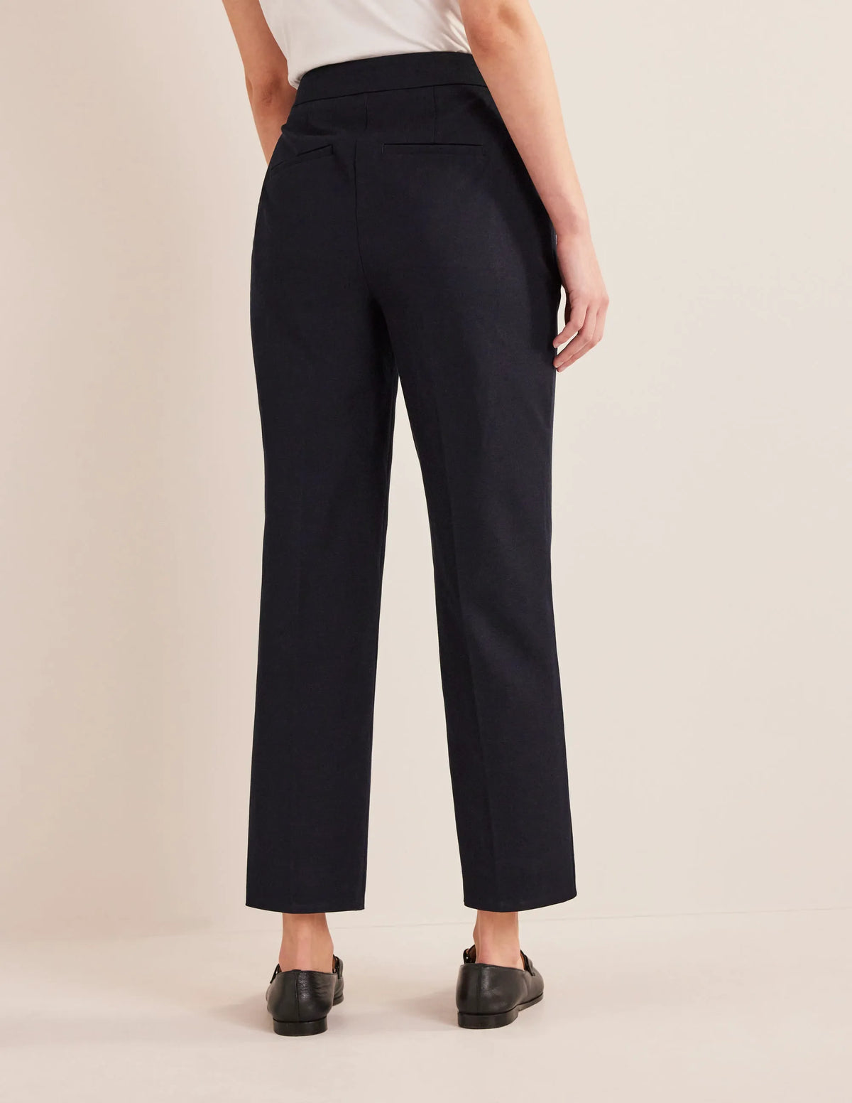 Bi-Stretch Straight Pants-Navy