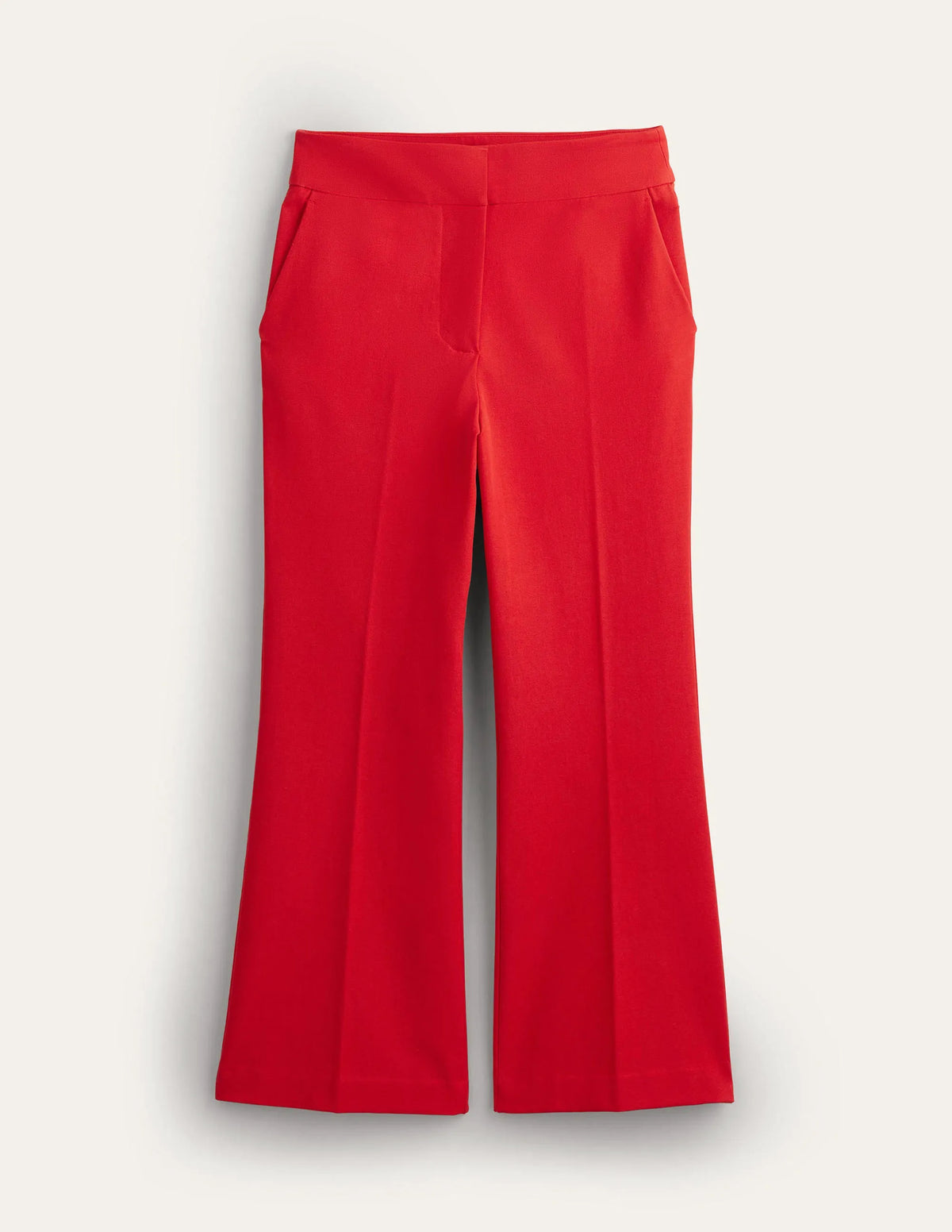 Bi-Stretch Crop Flare Pants-Pillarbox Red