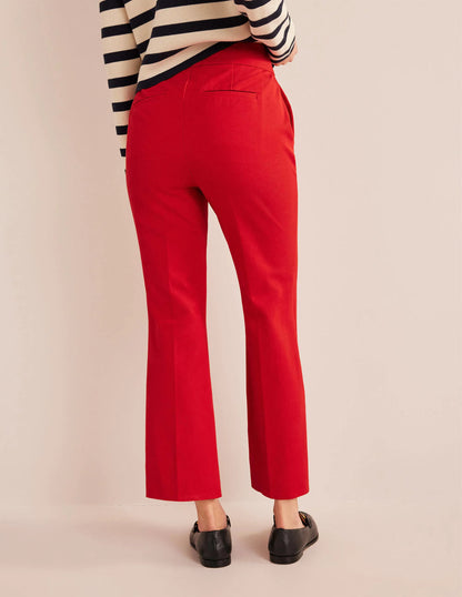 Bi-Stretch Crop Flare Pants-Pillarbox Red