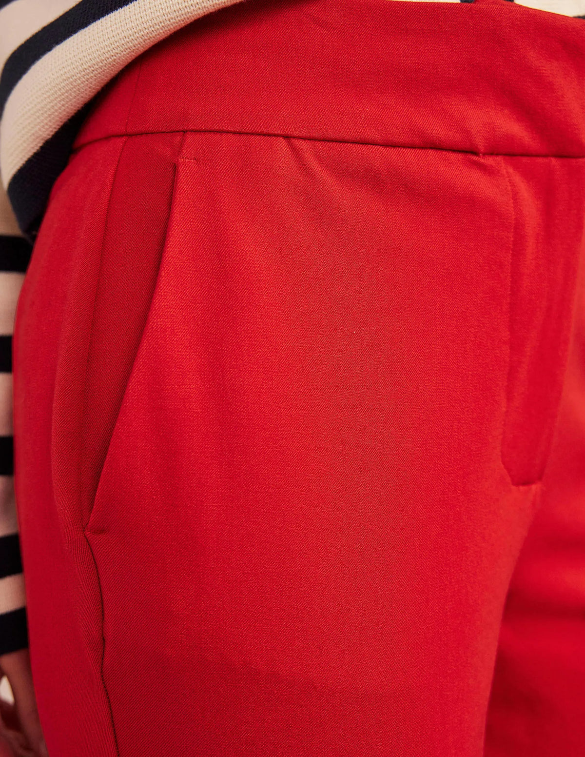Bi-Stretch Crop Flare Pants-Pillarbox Red