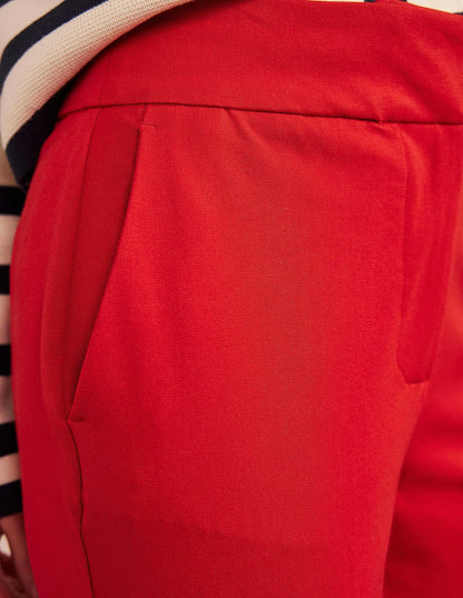 Bi-Stretch Crop Flare Pants-Pillarbox Red