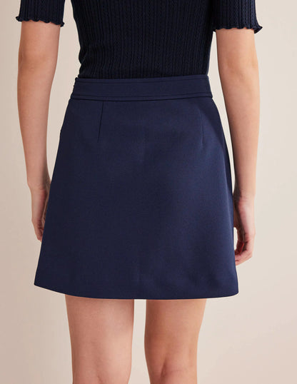 Tailored A-line Mini Skirt-Navy