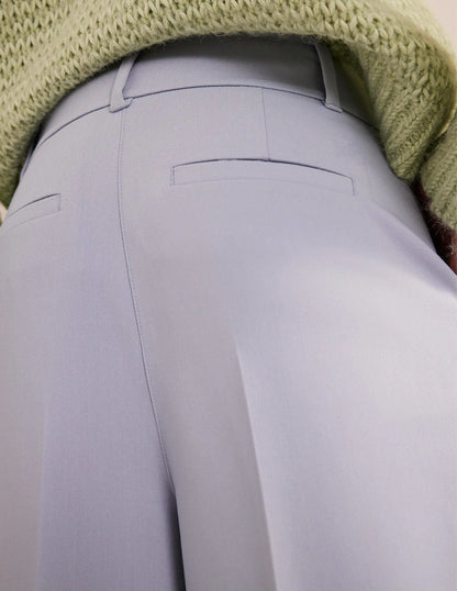 High Rise Wide Leg Pants-Blue Blizzard