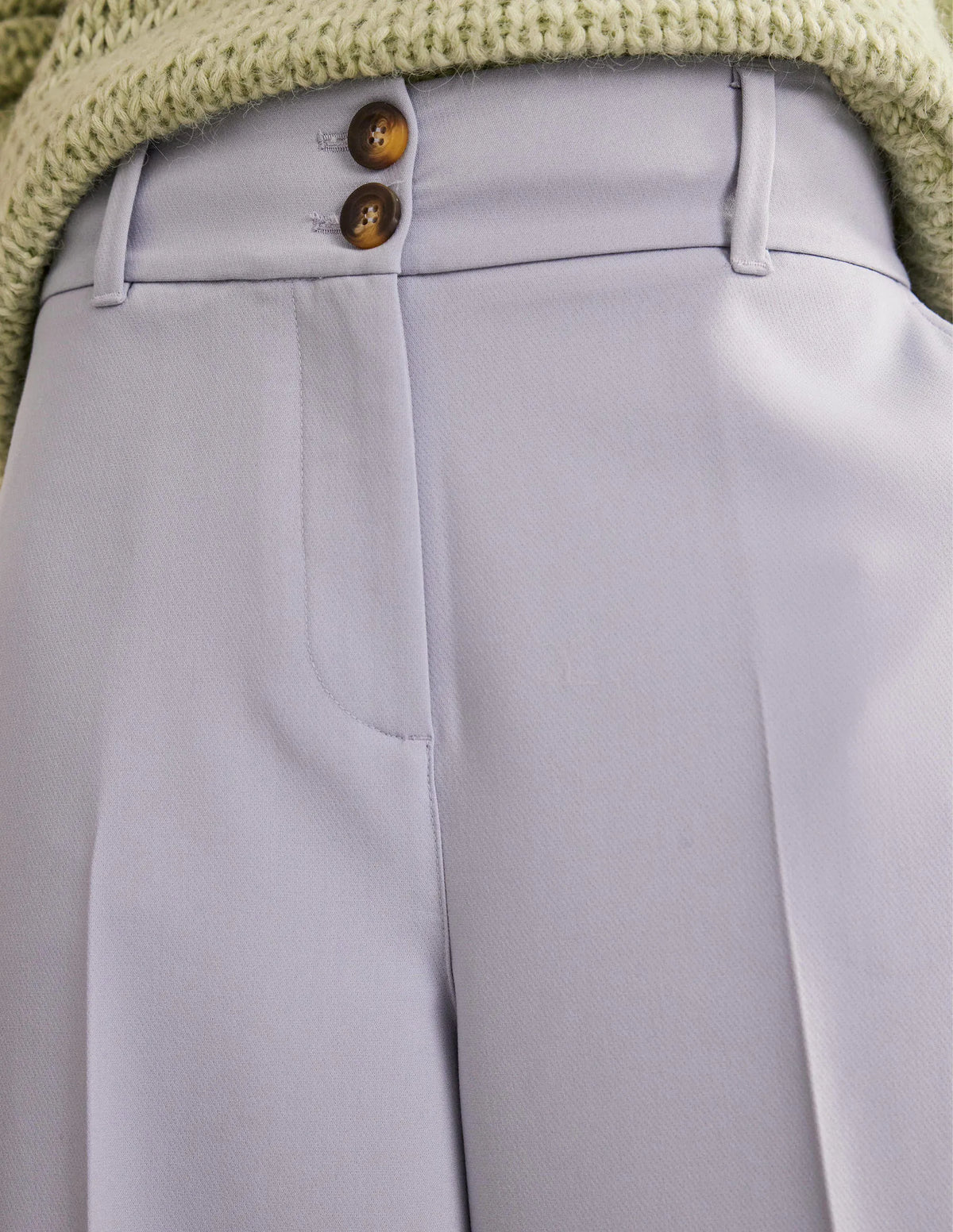 High Rise Wide Leg Pants-Blue Blizzard