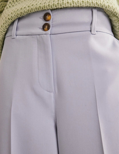 High Rise Wide Leg Pants-Blue Blizzard