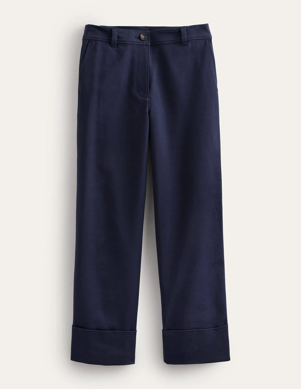 Tailored Turn Up Pants-Navy