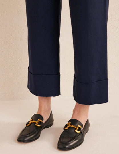 Tailored Turn Up Pants-Navy
