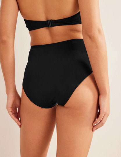 High Waisted Bikini Bottoms-Black