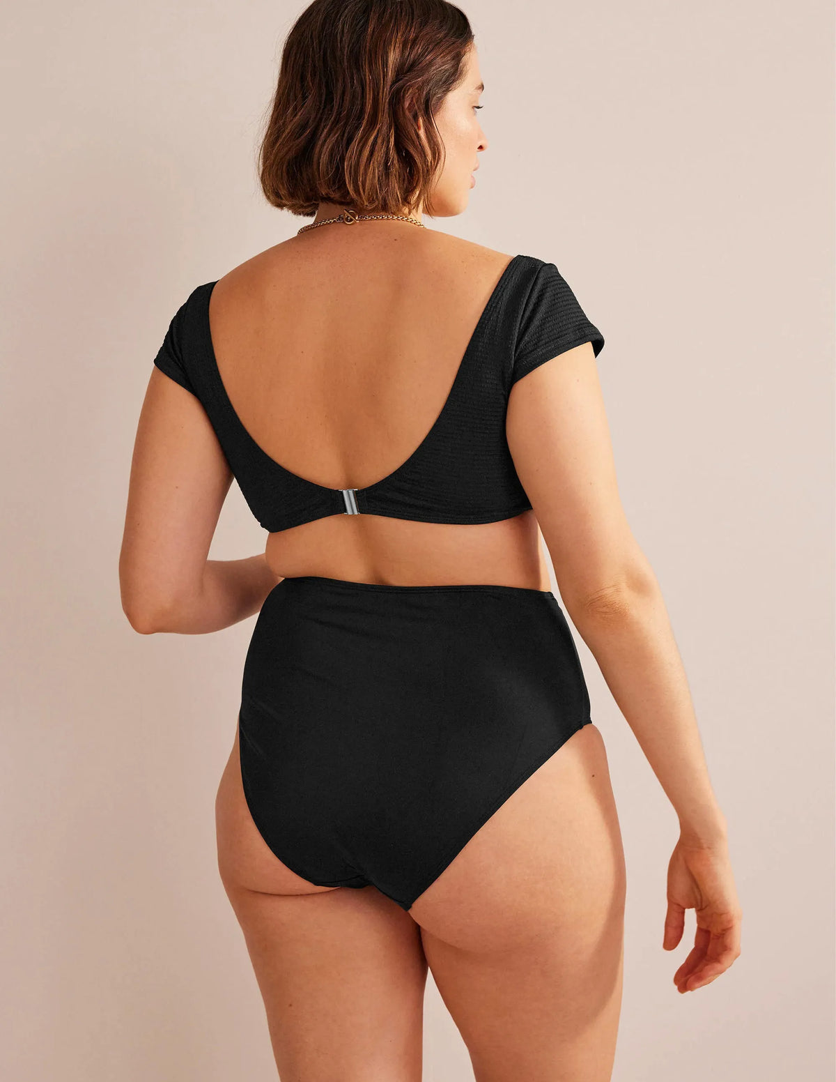 High Waisted Bikini Bottoms-Black
