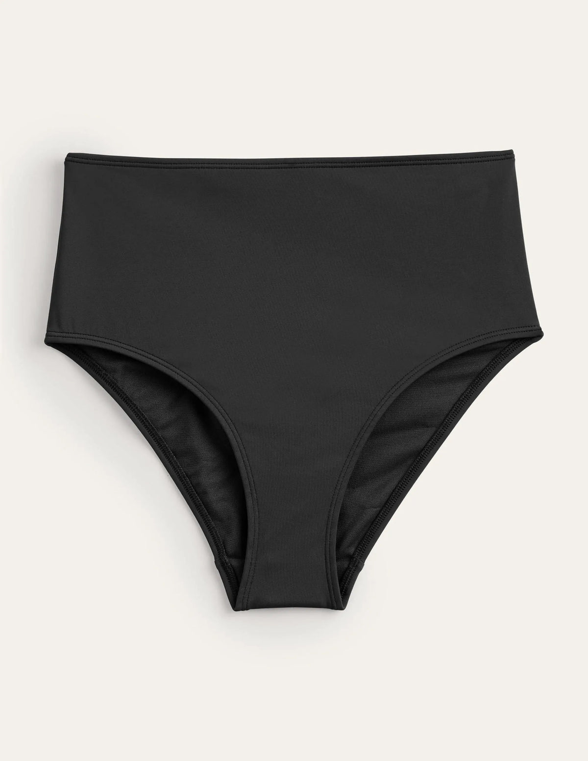 High Waisted Bikini Bottoms-Black Seersucker Texture