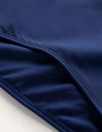 High Waisted Bikini Bottoms-French Navy
