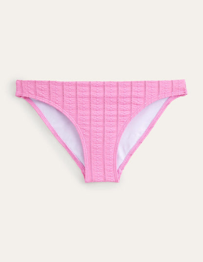 Classic Bikini Bottoms-Candy Floss Pink Texture