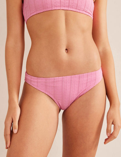 Classic Bikini Bottoms-Candy Floss Pink Texture