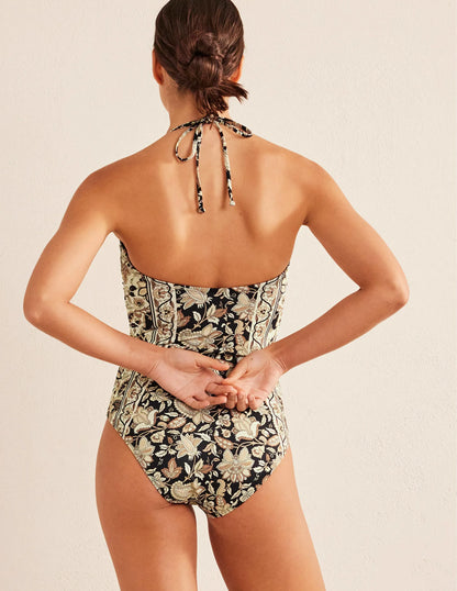 U bar Swimsuit-Nero, Paisley Vine
