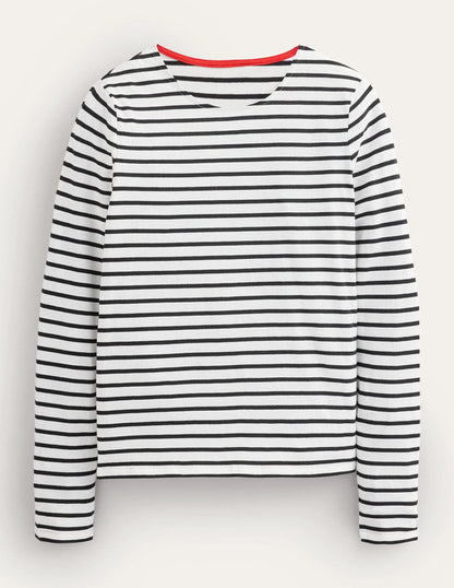 Bea Long Sleeve Breton-Ivory, Black