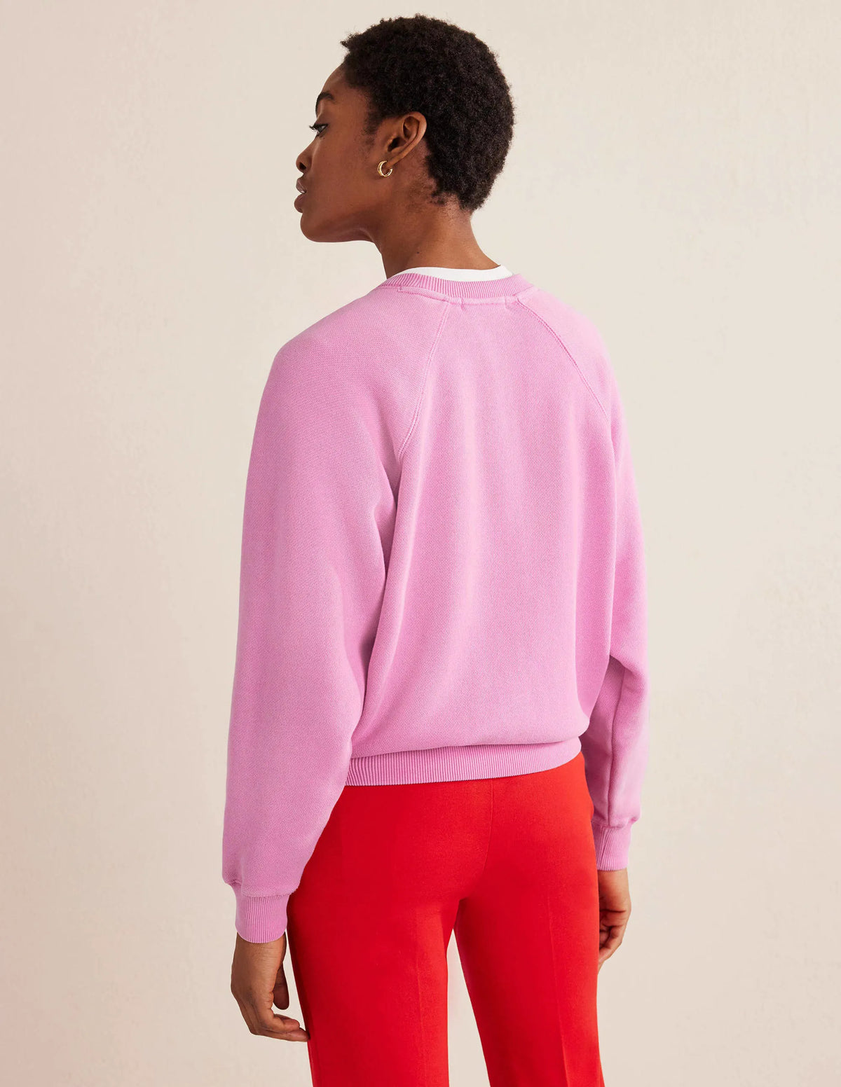 Relaxed Raglan Sweatshirt-Wild Orchid