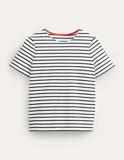 Bea Short Sleeve Breton-Ivory, Black