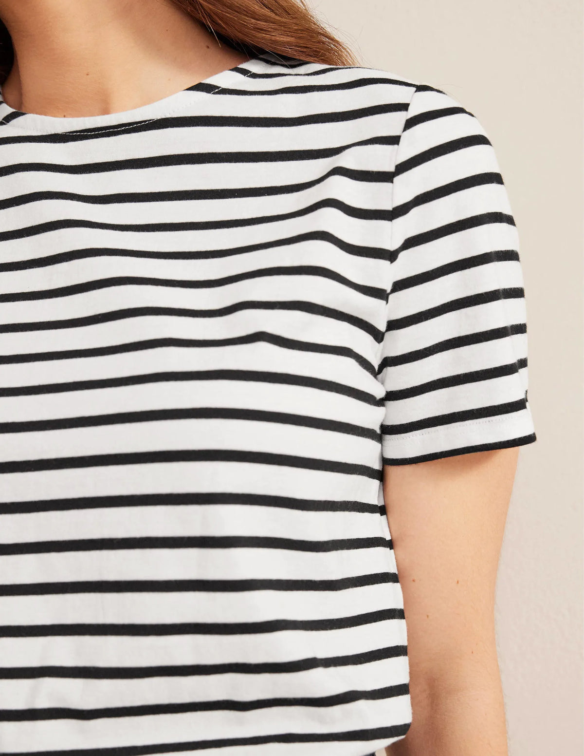Bea Short Sleeve Breton-Ivory, Black