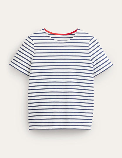 Bea Short Sleeve Breton-Ivory, Navy