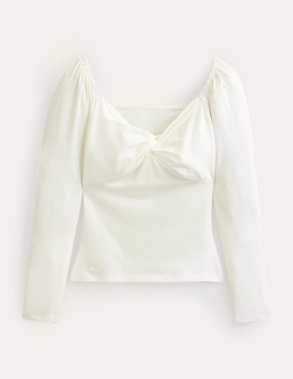 Sweetheart Jersey Top-Ivory