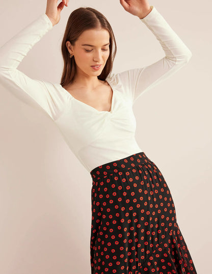 Sweetheart Jersey Top-Ivory