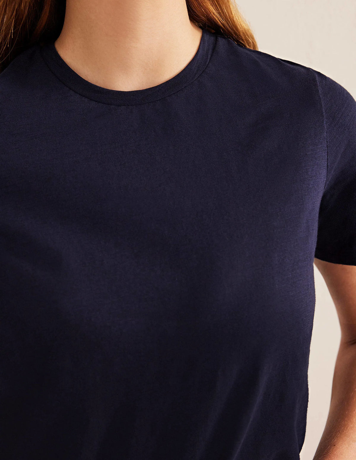 Cotton Crew Neck T-Shirt-Navy