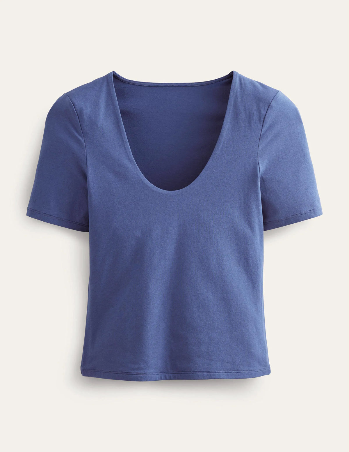 Double Layer Short Sleeve Top-True Navy