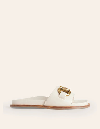 Iris Snaffle Slider Sandals-Ecru