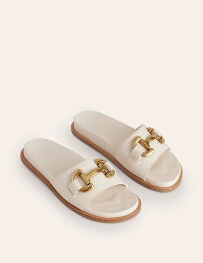 Iris Snaffle Slider Sandals-Ecru