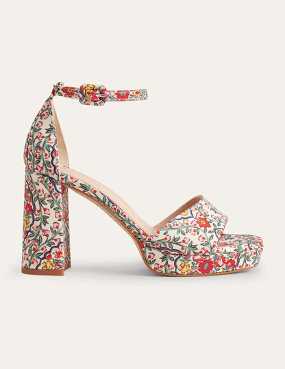 Heeled Platform Sandals-Multi, Vine Terrace