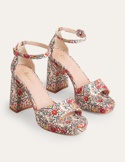 Heeled Platform Sandals-Multi, Vine Terrace